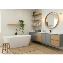 Wanna wolnostojąca z konglomeratu model Orta 165x75 biała RESMITE